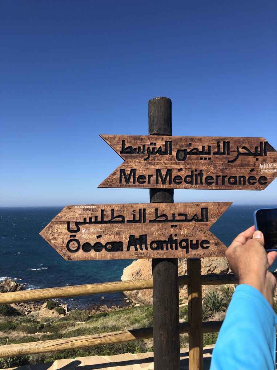 Signpost of Atlantic and Mediterranean