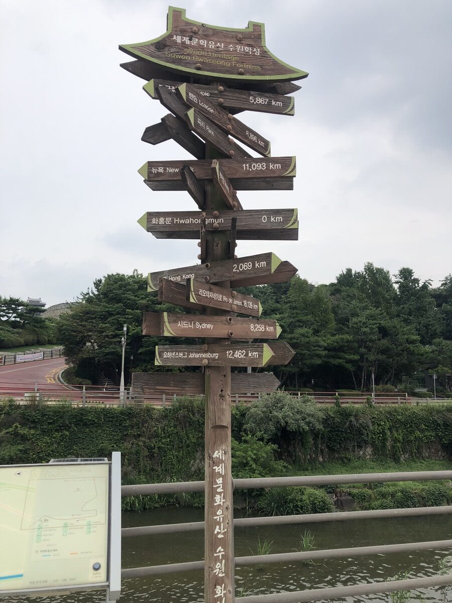 各地までの距離表示板